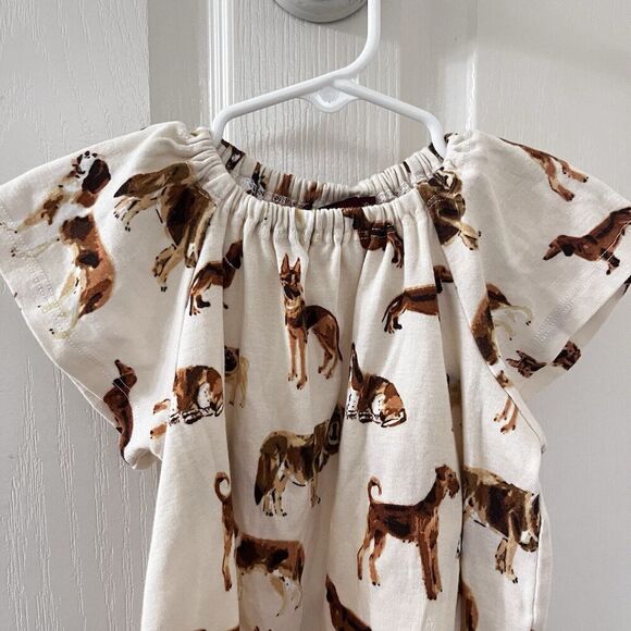 Milkbarn Natural Dog Organic Cotton Dress Girls Size 3-6 Months - Picture 5 of 9